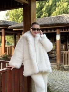 Premium Astarlı Kürk orta beyaz