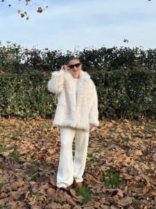 Premium Astarlı Kürk orta beyaz