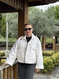 Orjinal Kırık beyaz Oversize kot ceket