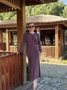 A.akay İpek Oysho Tokalı elbise gül kurusu
