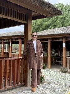 A.AKAY örme-denim Tasarım takım Kahve (6003)