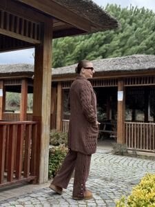 A.AKAY örme-denim Tasarım takım Kahve (6003)