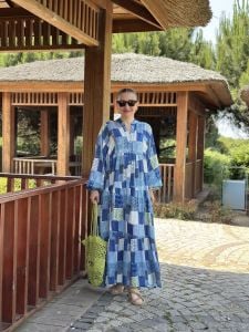 MeliNa patchwork Viskon katleya elbise