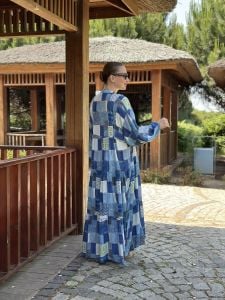 MeliNa patchwork Viskon katleya elbise