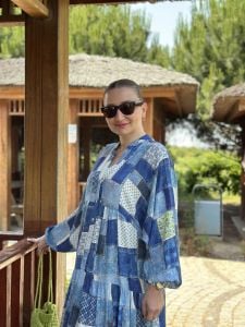 MeliNa patchwork Viskon katleya elbise