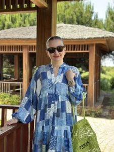 MeliNa patchwork Viskon katleya elbise