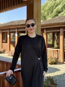 A.akay İpek Oysho Tokalı elbise Siyah