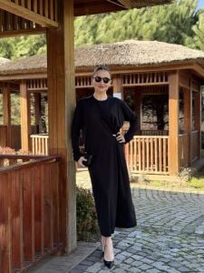 A.akay İpek Oysho Tokalı elbise Siyah