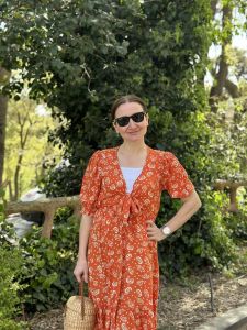 Yasmin VİSKON Elbise turuncu