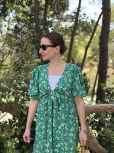 Yasmin VİSKON Elbise yeşil