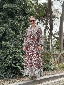 Belmondo viskon Turkuaz-KahveELENA Katleya