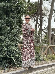 Belmondo viskon Turkuaz-KahveELENA Katleya