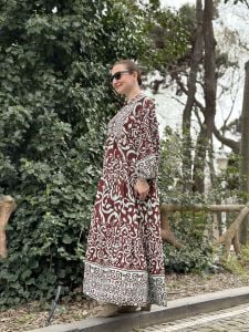 Belmondo viskon Turkuaz-KahveELENA Katleya