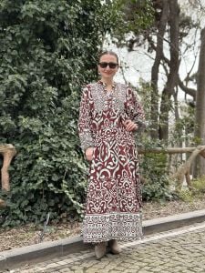 Belmondo viskon Turkuaz-KahveELENA Katleya