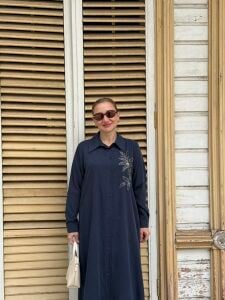 A.akay 5107 Nakışlı Belissimo Kupra Takım 4 Beden - Lacivert