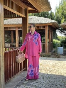 Lilyum pamuk Takım Fuşya
