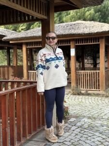 Geometrik detaylı polar sweatshirt