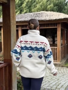 Geometrik detaylı polar sweatshirt