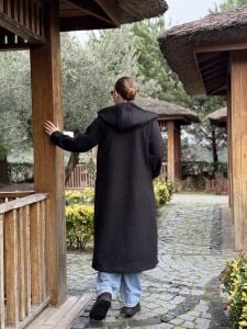 A.Akay Fermuarlı Kuzu Kaşe siyah