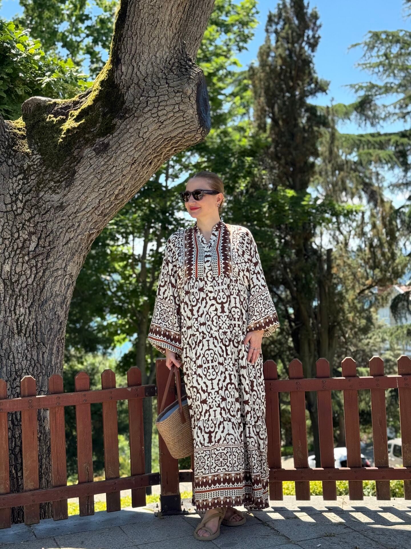 Esme Viskon katleya elbise kahve