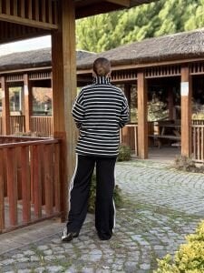 Şeritli Armalı Takım çizgili Siyah