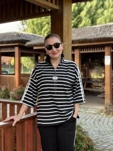 Şeritli Armalı Takım çizgili Siyah