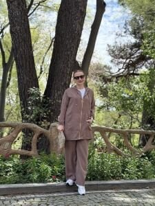 A.akay Kupra tensel Fermuarlı takım camel