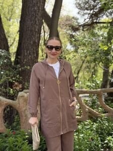 A.akay Kupra tensel Fermuarlı takım camel