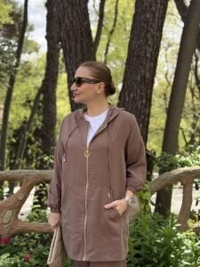 A.akay Kupra tensel Fermuarlı takım camel
