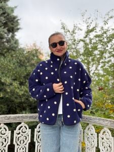 Tam fermuarlı Yumoş polar Puantiye Laci