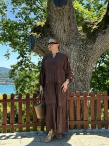 Polo Brode Patlı tensel elbise Kahve