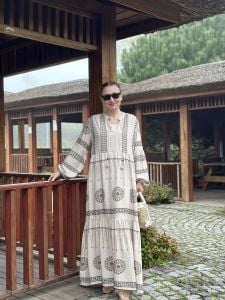 Tam boy mila Seçil elbise taş