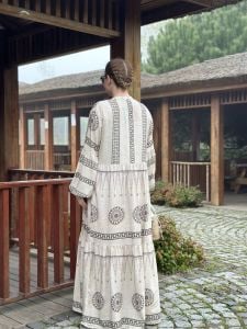 Tam boy mila Seçil elbise taş