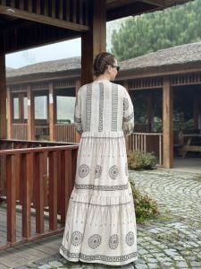 Tam boy mila Seçil elbise taş