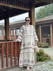 Tam boy mila Seçil elbise taş