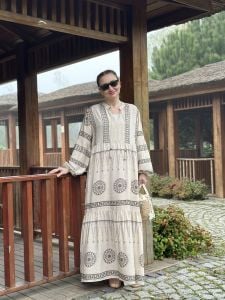 Tam boy mila Seçil elbise taş