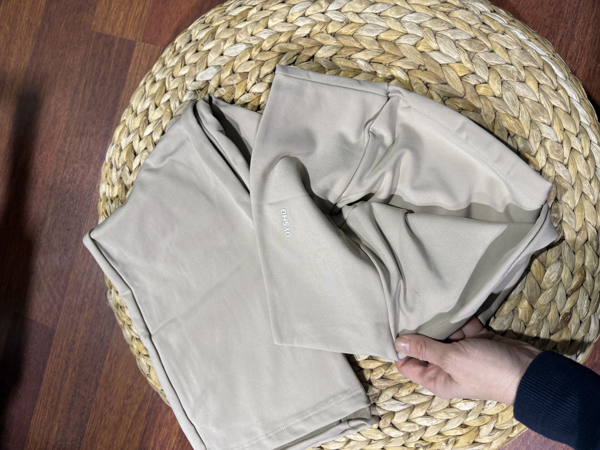 İçi polar bol paça tayt bej