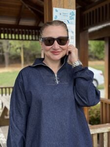 Yarım Fermuarlı tensel kot elbise lacivert