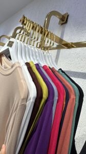 A.akay Uzun kol basic tişört Mor