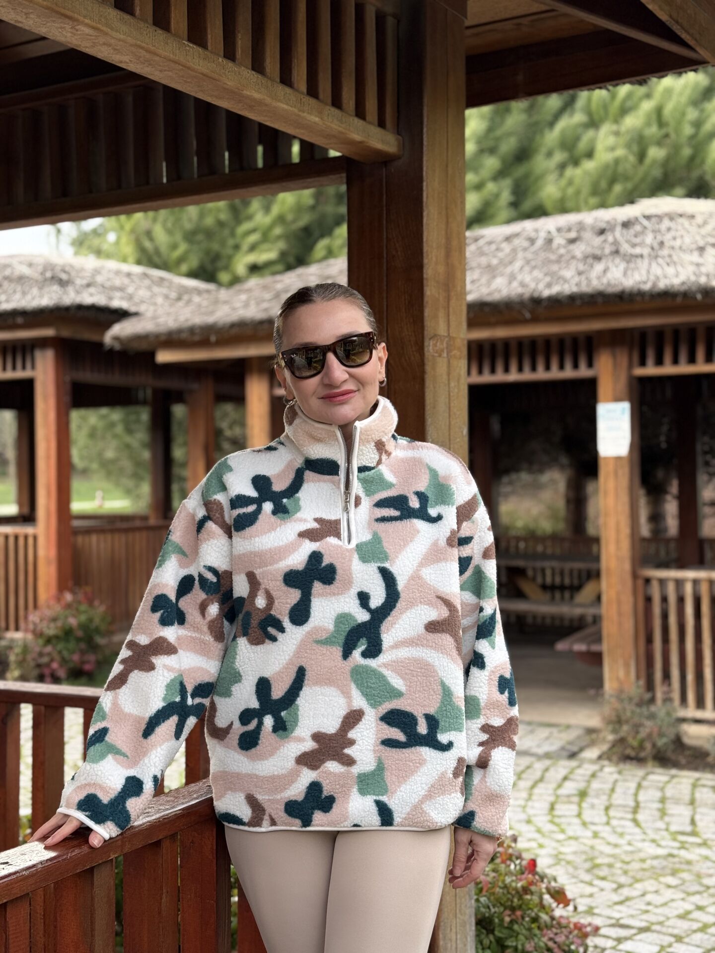 Çok renkli ava polar sweatshirt