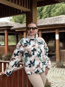 Çok renkli ava polar sweatshirt