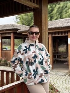 Çok renkli ava polar sweatshirt