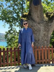 Polo Brode Patlı tensel elbise indigo