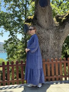 Polo Brode Patlı tensel elbise indigo