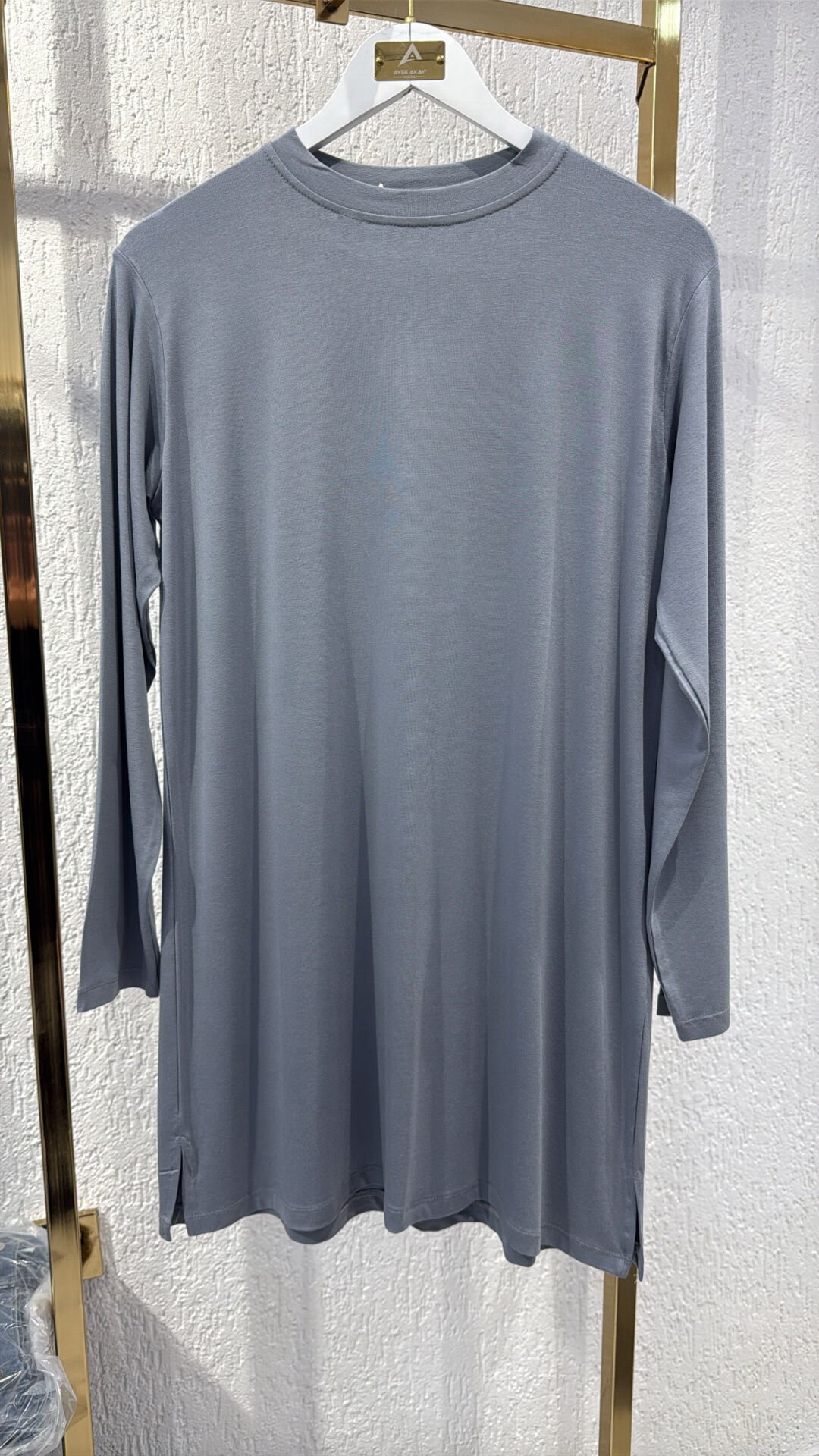A.akay Uzun kol basic tişört gri