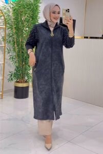 A.Akay Fermuarlı ithal kab antrasit