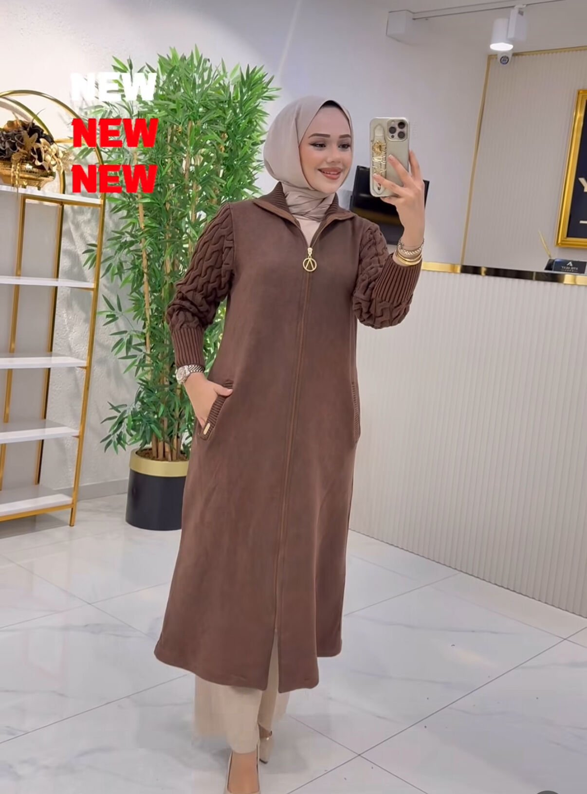 A.Akay Fermuarlı ithal kab kahve