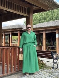 Tensel etekli takım yeşil