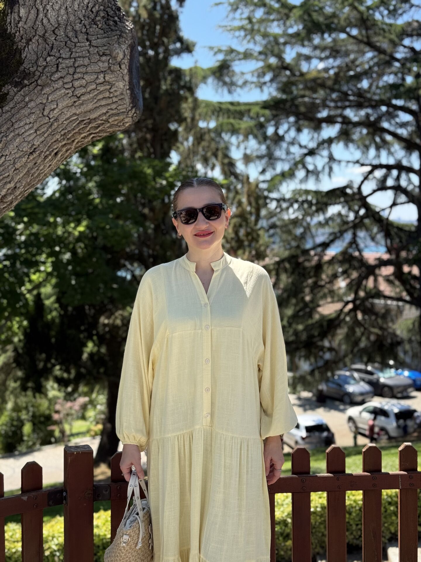 Polo Yumoş keten elbise Sarı