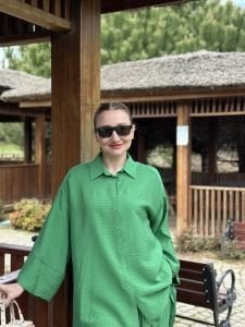 Pantolonlu Tensel takım yeşil